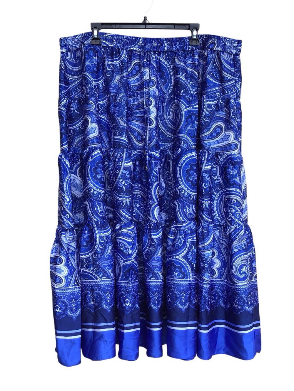Lauren Ralph Lauren Blue Paisley Tiered Maxi Skirt
